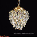 Nuevos productos de diseño de cono de pino Chinese k9 crystal gold chandelier pendant 71137